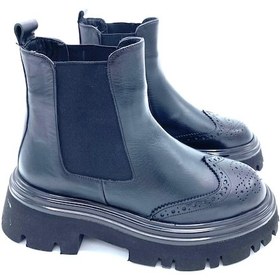 Resim Vera Hakiki Koyun Kürklü Hakiki Deri Kadın Bot Siyah 