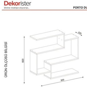 Resim Dekorister Porto Duvar Rafları Beyaz 