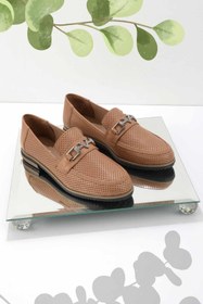 Resim Bambi Taba Hakiki Deri Kadın Loafer Ayakkabı K01586213603 