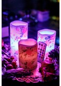 Resim 3'lü Rose Renk Değiştiren Kumandalı Led Mum Seti 