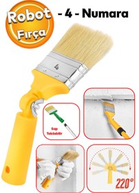 Resim Badem10 Kıvrılabilir Sap Takılabilir Boya Fırçası Robotik Kestirme Boyama Fırçası 180° Derece İç Dış Cephe 