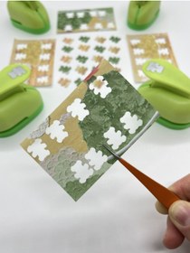 Resim Kağıt Gemi Dükkan Ayıcık Desenli Orta Boy Yeşil Renk Delgeç Scrapbook Şekil Kesici Punch 
