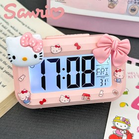 Resim Sevimli Kedi Pembe Alarm Saati ile Büyük Ekran - Sevimli Anime Gece Işıklı Masa Dekoru, Yurtlar ve Yatak Odaları için Mükemmel, Çekici Hediye Fikri, Pil ile Çalışır, Sevimli Kurdele Tasarımı 