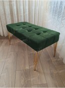 Resim Modern Dilim Puf Ayakucu Puf Gold Metal Ayak 100 45 Yeşil 