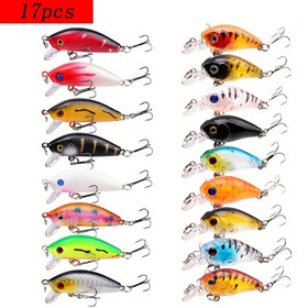 Resim 17 adet Premium Topwater Yem Seti, Bass ve Pike Balıkçılığı için - Sert Yemler, Minnowlar, Crankbaits, Kalem Vibes ve Swimbait - Tuzlu ve Tatlı Su Balıkçılığı için İdeal 