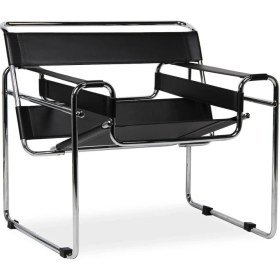Resim Wassily Chair Siyah Deri Koltuk 