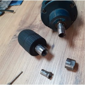 Resim Depolife Aeg Gs 500 E 500 W Kalıpçı Taşlama Motorunu Mandrene Dönüştüren Kaplin Adaptör Otomatik Mandren Set 