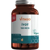 Resim VİTAGO Premium Vegan İyot 150 MCG İçeren Tablet Takviye Edici Gıda 120'li 