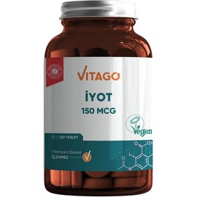Resim VİTAGO Premium Vegan İyot 150 MCG İçeren Tablet Takviye Edici Gıda 120'li 