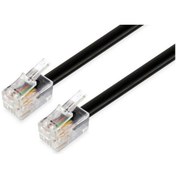 Resim Yassı Telefon Kablosu - Rj11 - 2 Pin - 10 Metre - Siyah 