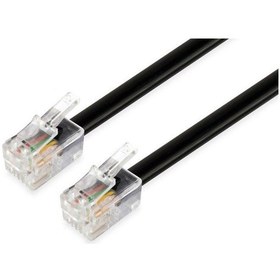 Resim Yassı Telefon Kablosu - Rj11 - 2 Pin - 10 Metre - Siyah 