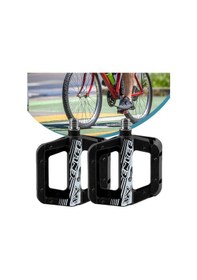 Resim Enlee Renkli Çivili Kaymaz Platform Pedal Mtb Rulmanlı Plastik Alüminyum Pedal Ultra Hafif Siyah 