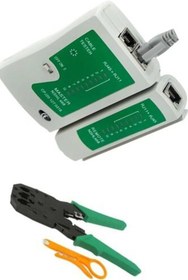 Resim Rj45 Rj11 Rj9 Jack Telefon Data Kablosu Sıkma Çakma Pensesi Cat5 Cat6 Kablosu Test Cihazı 
