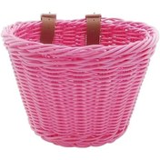 Resim Büyük Boy Pembe Pp Tezgahı Sepeti - Çocuk Bisikleti, Kaykay, Yürüme Arabası İçin, 23x19x18cm, 2 Kayışlı Taşıma Sepeti Pembe Pembe 