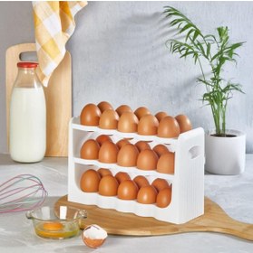 Resim STOREMAX buyflair Yumurtalık Buzdolabı Raf Düzenleyici – 30’lu Yumurta Kutusu | 3 Katlı Yumurta Organizeri, Ş 