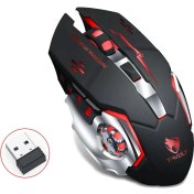 Resim UpWay TW-Q13 Kablosuz Sessiz RGB LED Işıklı Şarjlı Ergonomik 2400DPI Gaming Mouse Siyah 