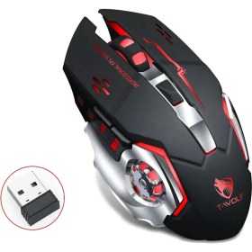 Resim UpWay TW-Q13 Kablosuz Sessiz RGB LED Işıklı Şarjlı Ergonomik 2400DPI Gaming Mouse Siyah 