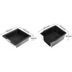 Resim Rogfer Tesla Model 3 / Y Silikon Çift Katmanlı Depolama Küçük Buz Kutusu İçin, Stil: Bölücülü Orta Ön Siyah 