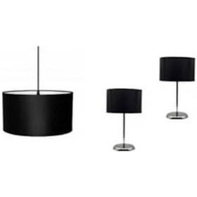 Resim Akdeniz Abajur Takımı 3Lüsiyah Siyah 