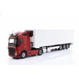 Resim SCOWETTO 1/32 Ölçek Volvo FH16 Kırmızı Frigorifik Dorseli Diecast Metal Tır Model Oyuncak 