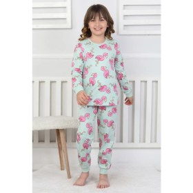 Resim Cute Flamingo Desenli Kız Çocuk Pijama Takımı 