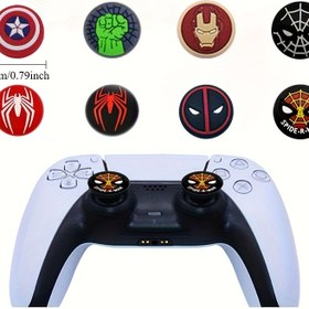 Resim 2 adet Marvel XBOX Joystick Kapağı, PS5/PS4 için Silikon Kontrol Cihaz Kapakları, İkonik Süper Kahraman Tasarımları ile Evrensel Oyun Tutucu Kapakları, Artan Tutuş ve Konfor, E-Sporlar için Parmak Tutuşları 