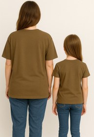 Resim SVART WEAR MAMA MINI Leopar Anne Kız Kombin Tişört Takımı T-Shirt Twin Anne Kız Çocuk Oversize (TEKLİ FİYAT) 