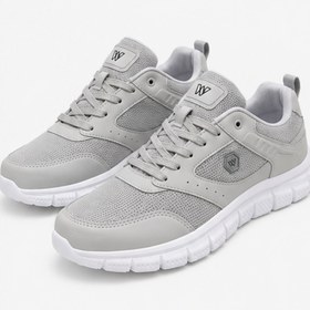 Resim PureWalk Unisex Gri Kalın Tabanlı Spor Ayakkabı - Hafif Esnek Günlük Yürüyüş Sneaker Rahat Koşu ve Şehir Ayakkabısı 