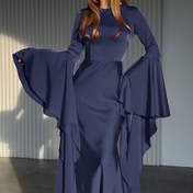 Resim Bir Fitted, Düz Renkli Abaya Elbisesi, Beli Sıkılaştırılmış, Bahar, Yaz ve Sonbahar için Günlük veya Rahat Durumlar için Uygun. 