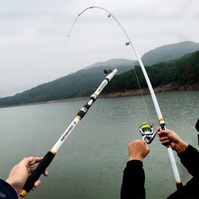 Resim 1 Beyaz Orta Aksiyon Yetişkin Spinning Olta Çubuğu - Karbon Fiber & Fiberglas, Taşınabilir & Hassas Trolling Çubuğu, Tatlısu & Tuzlu Su için, Sevgililer Günü, Şükran Günü, Noel, Cadılar Bayramı, Baba Günü için İdeal Hediye 