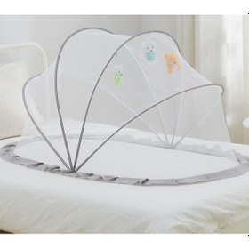Resim Relaxed Beşik Cibinlik Çocuk Bebek Yatağı Anti-cibinlik Kapağı Yenidoğan Dipsiz Katlanabilir Moğol Yurt-soluk Gri 