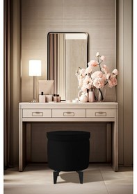 Resim Gazzini Furniture Rio Retro Ayaklı Sandıklı Silindir Dekoratif Puf - Siyah 