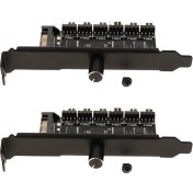 Resim Flameer 2 Adet 6-Way Hub Bilgisayar Soğutucu Soğutma Fanı Hız Sıcaklık Kontrol Cihazı Hub (Yurt Dışından) 