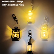 Resim 4 adet / 2 adet Peri Anahtarlık Aksesuarları Mini Gaz Lambası, Anahtar Aksesuarları için Uygun, Okul Çantası Aksesuarları, Işıklı Anahtarlıklar, Anahtarlık Işıkları ve diğer sahneler 