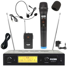 Resim Lastvoice Lm-202eh Çiftli Telsiz Kablosuz El ve Headset Mikrofon 