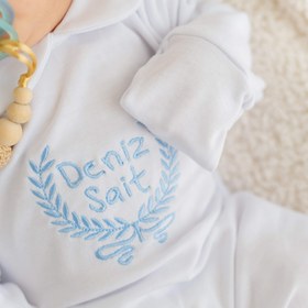 Resim Beyaz Yenidoğan Unisex Hastane Çıkış Seti 