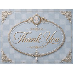 Resim Vintage Gold Thank You Kartı 100 Adet Premium Paket Içi Teşekkür Kartı 8x5 
