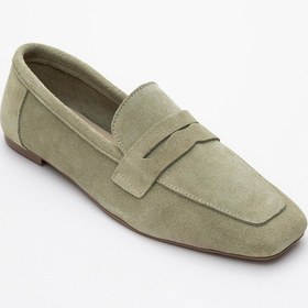 Resim Luvi Shoes Morne Yeşil Süet Hakiki Deri Kadın Loafer Ayakkabı Yeşil Süet Yeşil 