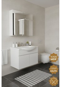 Resim Teta Home Kahire 65 Cm Mdf Banyo Dolabı Seti Beyaz Beyaz 