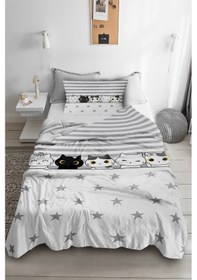 Resim Sevimli Kediler Desenli Tek Kişilik Pike ( Yastık Kılıflı ) 