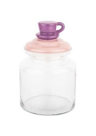 Resim Tantitoni Pembe Kupa Seramik Kapaklı Kavanoz 1085 ML 