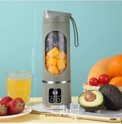 Resim Oldfriend Yeşil Usb Taşınabilir Blender Meyve Sebze Smoothie Dijital Ekran 