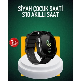 Resim Shopwave S10 Siyah Çocuk Takip Saati Güvenli Alan Uyarısı ve Sesli Mesaj 