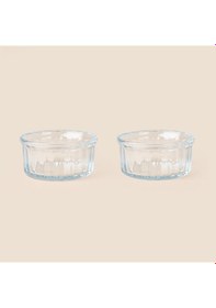 Resim Glass 2'li Cam Fırın Kabı - Şeffaf - 10 Cm Çok Renkli 