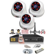 Resim IDS D-2026HD-SET3-NOHDD 3 Kameralı 1080P Full HD 5 MP Sony Lensli Kamera Seti - 2026 