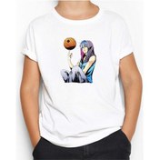 Resim Basketball Blue Player Anime Beyaz Çocuk Tişört Beyaz 