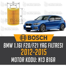 Resim Bmw 1.16İ F20-F21 2012 - 2015 Bosch Yağ Filtresi 