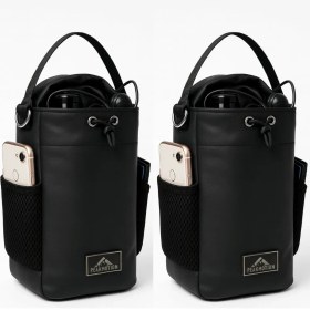 Resim Peakmotion 2'li Manyetik Su Şişesi Tutucu Çanta Spor Salonu Fitness Seyahat Taşınabilir Şişe Telefon Saklama Çapraz Askılı Çanta 