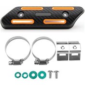 Resim Xindoker Motorcycle Korozyon-için Dayanıklı Abs Tipi Egzos Isı Koruması Korumalı Kapağı Crf Off-road Motosikletler İçin Oranj Rengi 
