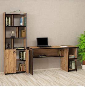 Resim Kalenderdekor1 Kalender Dekor Avel Mayra 145 Cm Çalışma Masası Takımı Avlm04 Meşe 